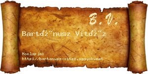 Bartánusz Vitéz névjegykártya